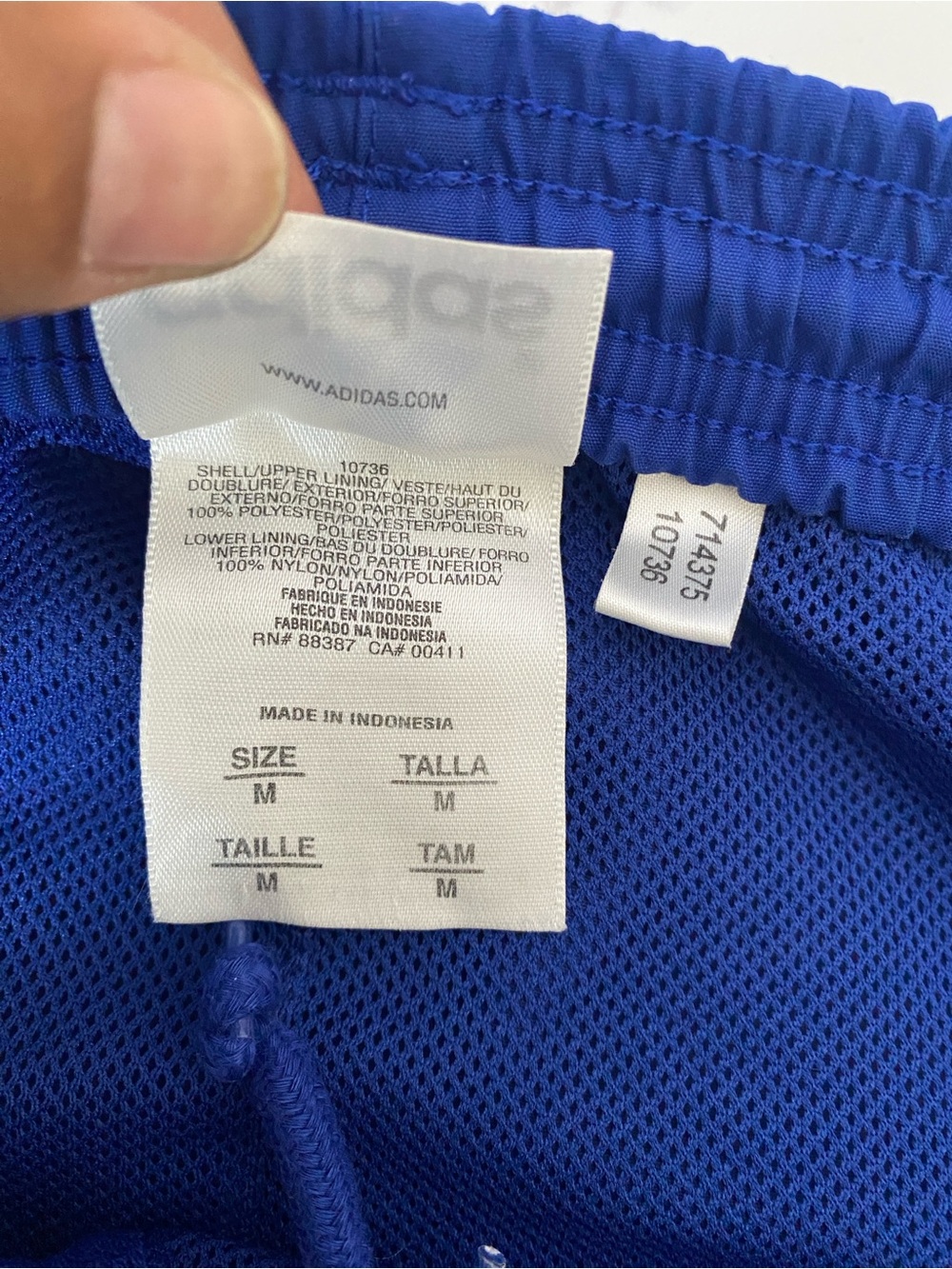 Adidas Vintage Y2K Wind Pants Blue Mesh Lined Track Bottoms Mens Size M - Picture 7 of 11